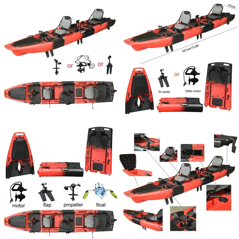 Wholesale 14 FT HDPE 3 Section - Fishing Kayak Pedal Drive 评论和价格